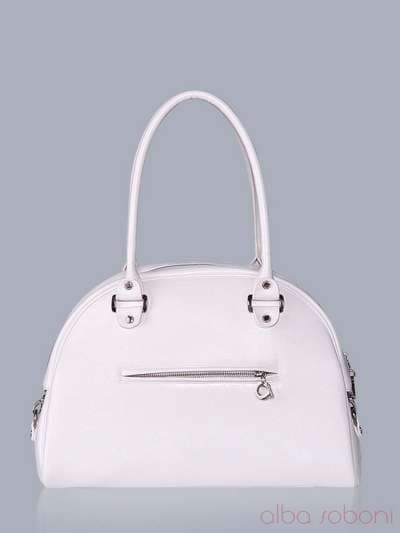 Літня сумка - саквояж з вышивкою, модель 150763 білий. Зображення товару, вид ззаду.