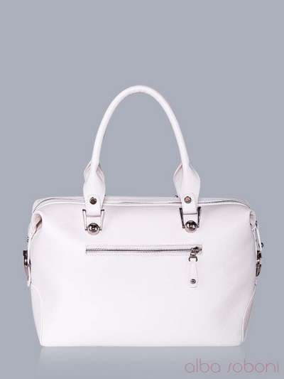 Стильна сумка з вышивкою, модель 150712 білий. Зображення товару, вид ззаду.