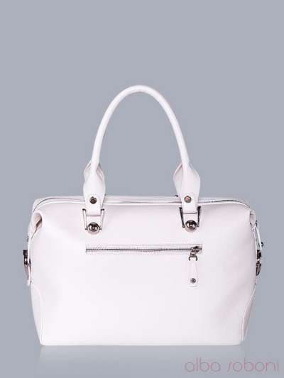 Молодіжна сумка з вышивкою, модель 150713 білий. Зображення товару, вид ззаду.