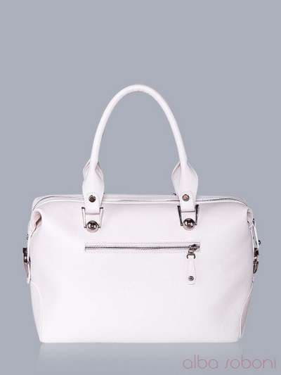 Модна сумка з вышивкою, модель 150714 білий. Зображення товару, вид ззаду.