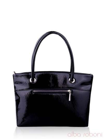 Модна сумка з вышивкою, модель 131114 чорний. Зображення товару, вид ззаду.