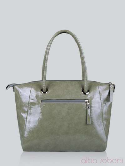Стильна сумка з вышивкою, модель 141300 сірий. Зображення товару, вид ззаду.