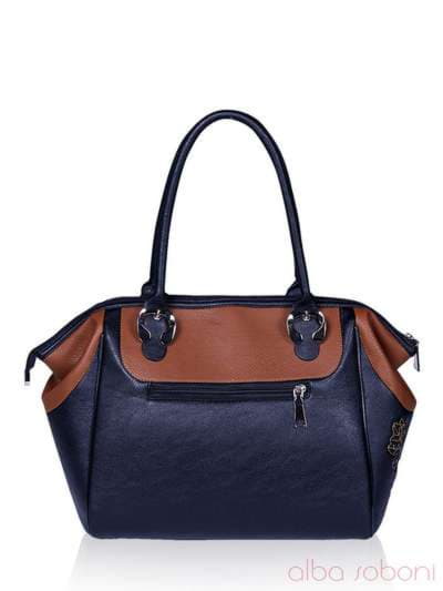 Стильна сумка з вышивкою, модель 141461 чорно-коричневий. Зображення товару, вид ззаду.
