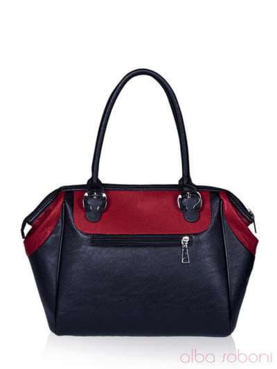 Модна сумка з вышивкою, модель 141462 чорно-червоний. Зображення товару, вид ззаду.