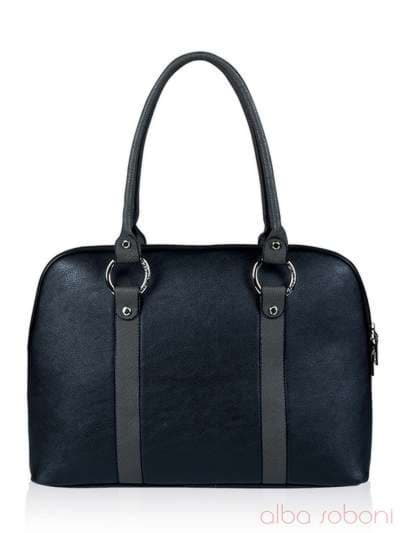Брендова сумка з вышивкою, модель 141470 чорно-сірий. Зображення товару, вид ззаду.