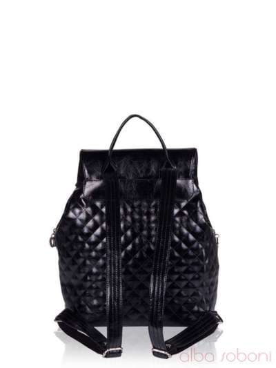 Жіночий рюкзак з вышивкою, модель 152360 чорний. Зображення товару, вид ззаду.