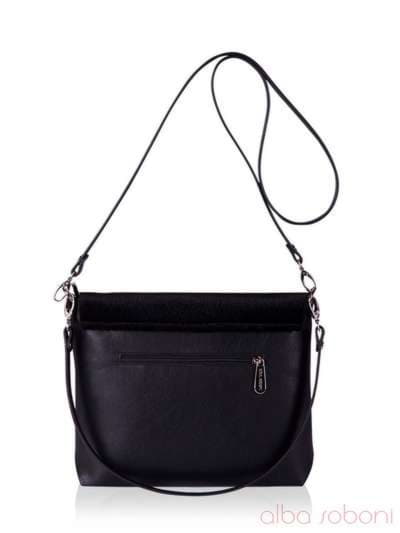 Стильна сумка з вышивкою, модель 152450 чорний. Зображення товару, вид ззаду.