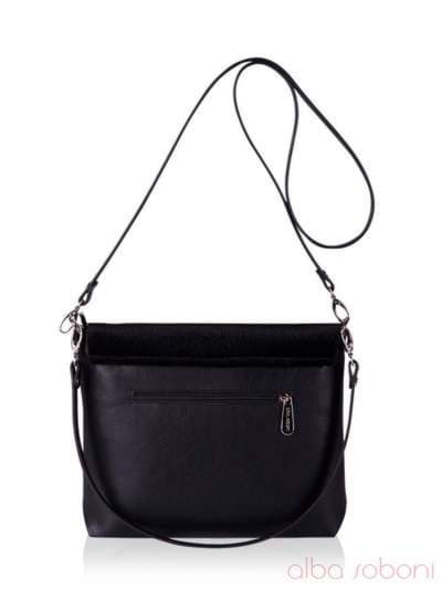 Брендова сумка з вышивкою, модель 152451 чорний. Зображення товару, вид ззаду.