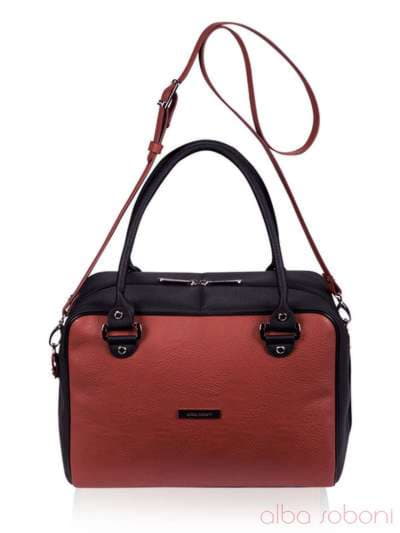 Брендова сумка з вышивкою, модель 152461 чорно-коричневий. Зображення товару, вид додатковий.