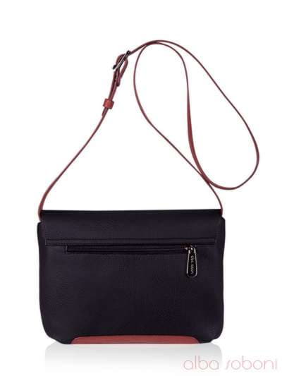 Модна сумка з вышивкою, модель 152481 чорний. Зображення товару, вид ззаду.