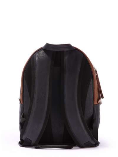 Шкільний рюкзак з вышивкою, модель 171601 чорно-коричневий. Зображення товару, вид додатковий.