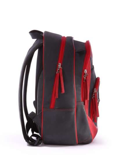Шкільний рюкзак, модель 171611 чорно-червоний. Зображення товару, вид ззаду.