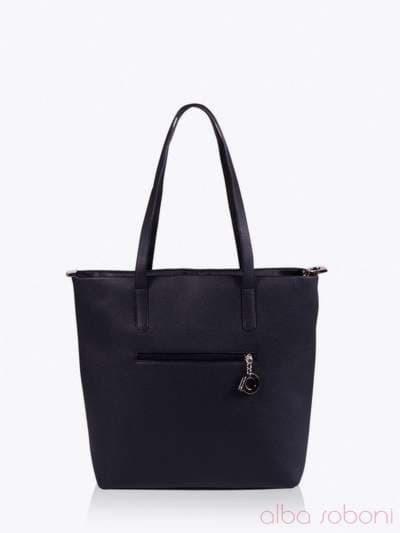 Стильна сумка з вышивкою, модель 152412 чорний. Зображення товару, вид ззаду.