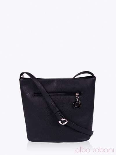 Стильна сумка з вышивкою, модель 152420 чорний. Зображення товару, вид ззаду.