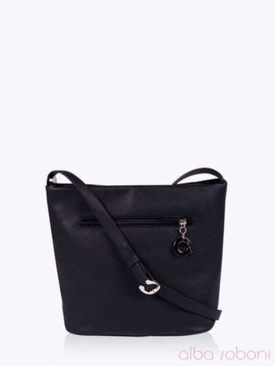 Модна сумка з вышивкою, модель 152422 чорний. Зображення товару, вид ззаду.