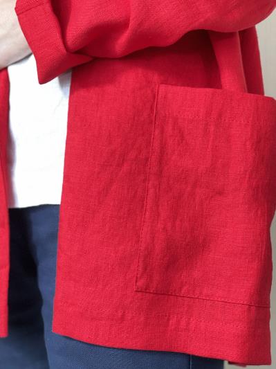 Фото товара: лляний жіночий піджак червоний. Фото - 6.