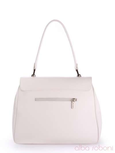 Стильна сумка-портфель, модель 170081 білий. Зображення товару, вид ззаду.