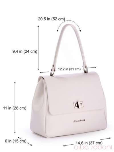 Стильна сумка-портфель, модель 170081 білий. Зображення товару, вид додатковий.