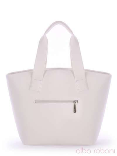 Молодіжна сумка з вышивкою, модель 170041 білий. Зображення товару, вид ззаду.