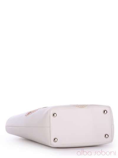 Молодіжна сумка з вышивкою, модель 170041 білий. Зображення товару, вид додатковий.