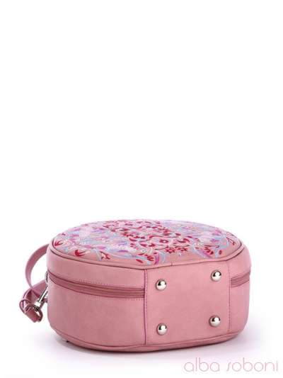 Стильна сумка з вышивкою, модель 170053 рожевий. Зображення товару, вид додатковий.