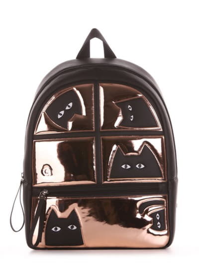 Шкільний рюкзак з вышивкою, модель 191541 чорний. Зображення товару, вид збоку.