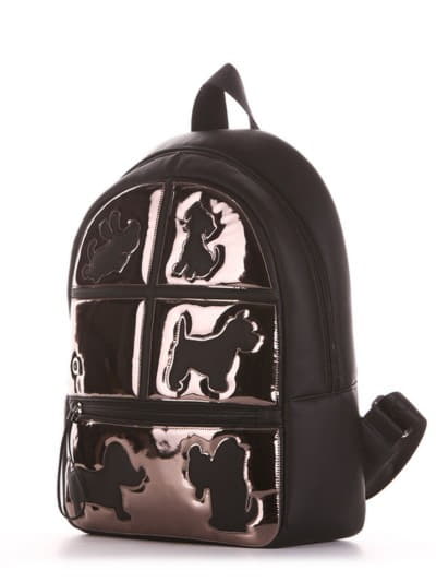 Модний рюкзак з вышивкою, модель 191542 чорний. Зображення товару, вид ззаду.
