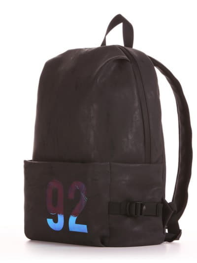 Жіночий рюкзак, модель 191611 чорний. Зображення товару, вид ззаду.