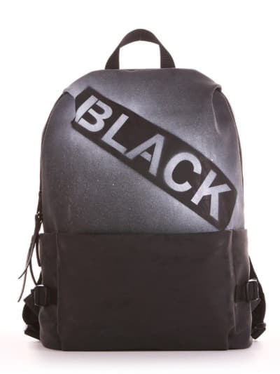 Стильний рюкзак, модель 191612 чорний. Зображення товару, вид збоку.