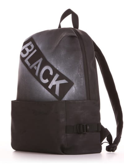 Стильний рюкзак, модель 191612 чорний. Зображення товару, вид ззаду.