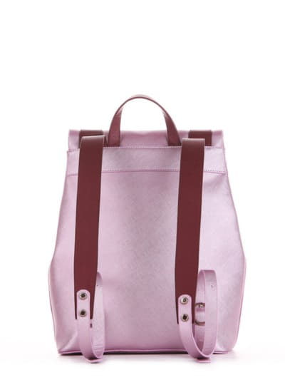 Жіночий рюкзак, модель 191672 рожевий-перламутр. Зображення товару, вид ззаду.