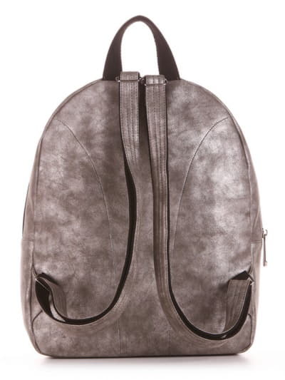 Брендовий рюкзак з вышивкою, модель 191745 нікель. Зображення товару, вид ззаду.