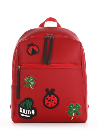 Модний рюкзак з вышивкою, модель 191772 червоний. Зображення товару, вид збоку.