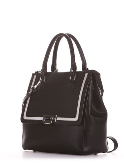 Модна сумка, модель 191521 чорний. Зображення товару, вид збоку.