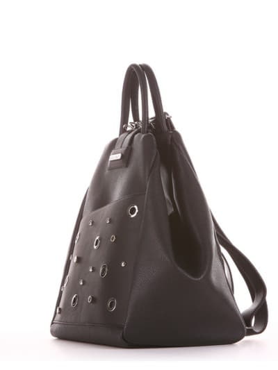 Модна сумка - рюкзак, модель 191596 чорний. Зображення товару, вид ззаду.