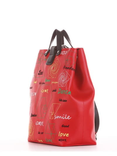 Модна сумка - рюкзак, модель 191713 червоний. Зображення товару, вид ззаду.