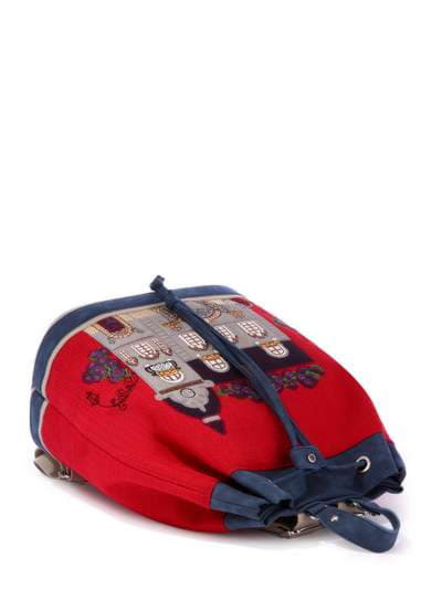 Модний рюкзак з вышивкою, модель 170281 червоний-т.синій. Зображення товару, вид додатковий.