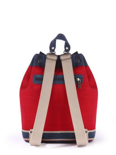 Модний рюкзак з вышивкою, модель 170284 червоний-т.синій. Зображення товару, вид додатковий.