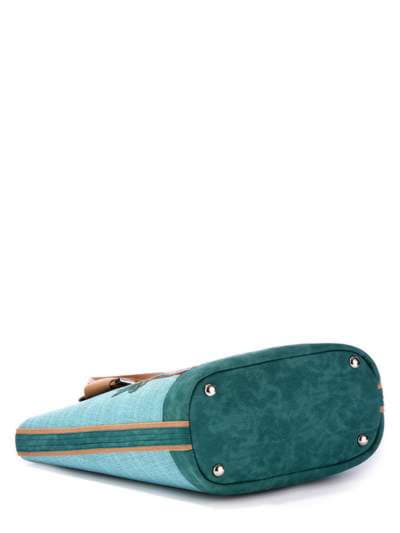 Брендова сумка з вышивкою, модель 170262 бірюзовий-зеленый. Зображення товару, вид додатковий.