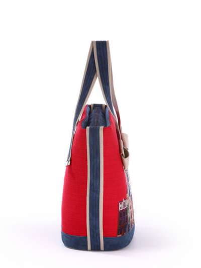 Брендова сумка з вышивкою, модель 170264 червоний-т.синій. Зображення товару, вид ззаду.