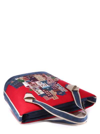 Брендова сумка з вышивкою, модель 170264 червоний-т.синій. Зображення товару, вид додатковий.
