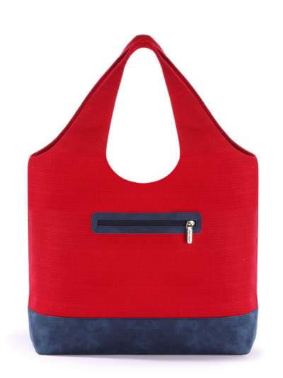 Брендова сумка з вышивкою, модель 170271 червоний-т.синій. Зображення товару, вид ззаду.