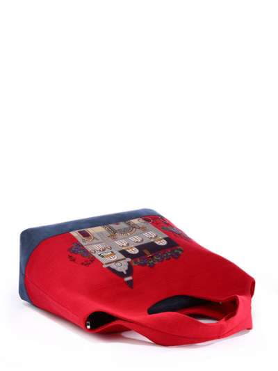 Брендова сумка з вышивкою, модель 170271 червоний-т.синій. Зображення товару, вид додатковий.