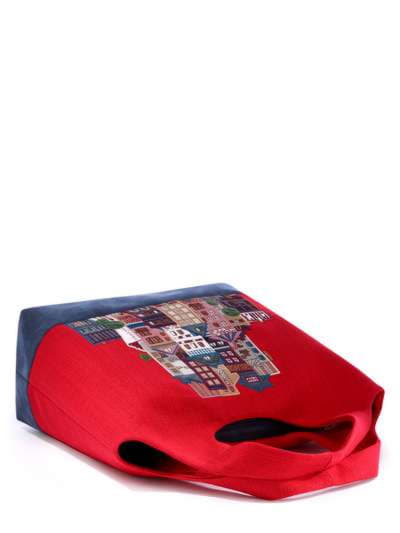 Молодіжна сумка з вышивкою, модель 170274 червоний-т.синій. Зображення товару, вид додатковий.