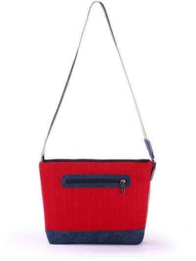Літня сумка з вышивкою, модель 170294 червоний-т.синій. Зображення товару, вид ззаду.