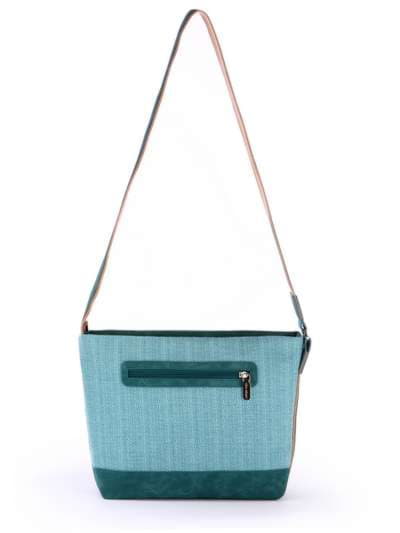 Літня сумка з вышивкою, модель 170295 бірюзовий-зеленый. Зображення товару, вид ззаду.