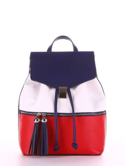 Брендовий рюкзак, модель 180051 синій-білий. Зображення товару, вид спереду.