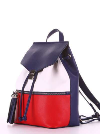 Брендовий рюкзак, модель 180051 синій-білий. Зображення товару, вид ззаду.