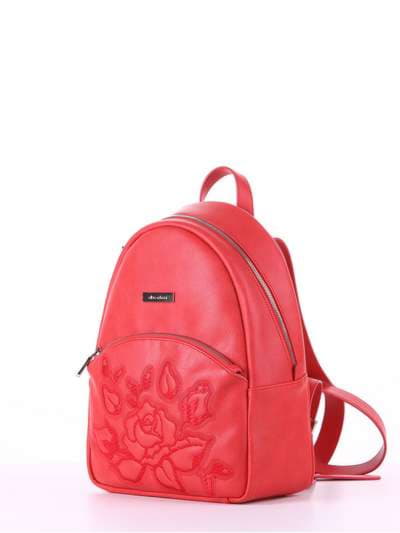 Модний рюкзак з вышивкою, модель 180113 червоний. Зображення товару, вид ззаду.