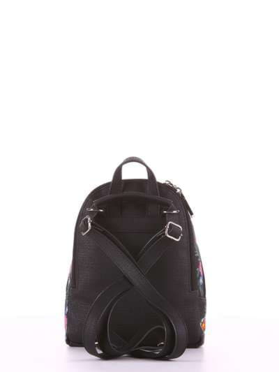Модний міні-рюкзак з вышивкою, модель 180014 чорний. Зображення товару, вид додатковий.